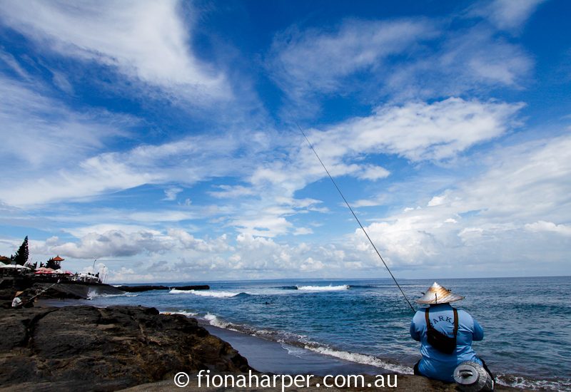 Bali beach & fisherman, Image by Fiona Harper travel writer