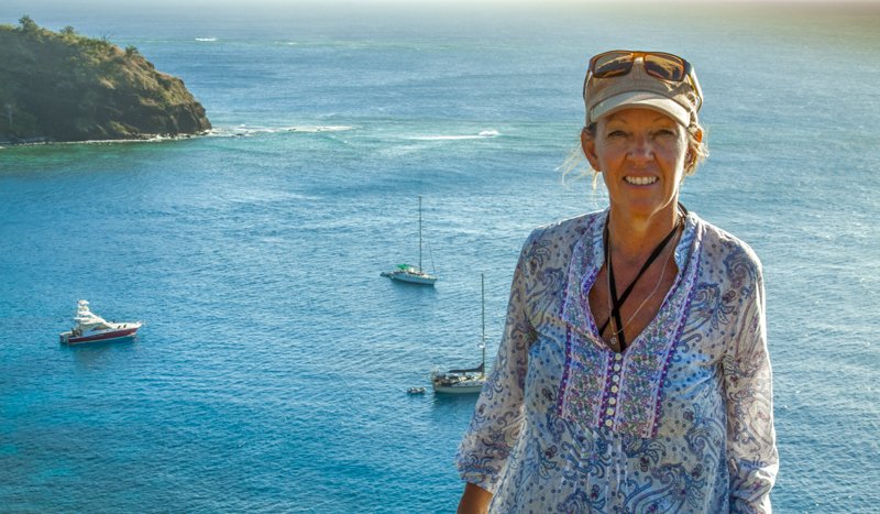 Fiona Harper sailing in Fiji