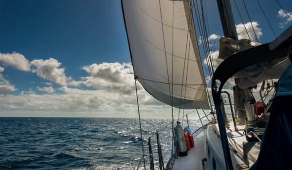 Fiona Harper sailing in Fiji