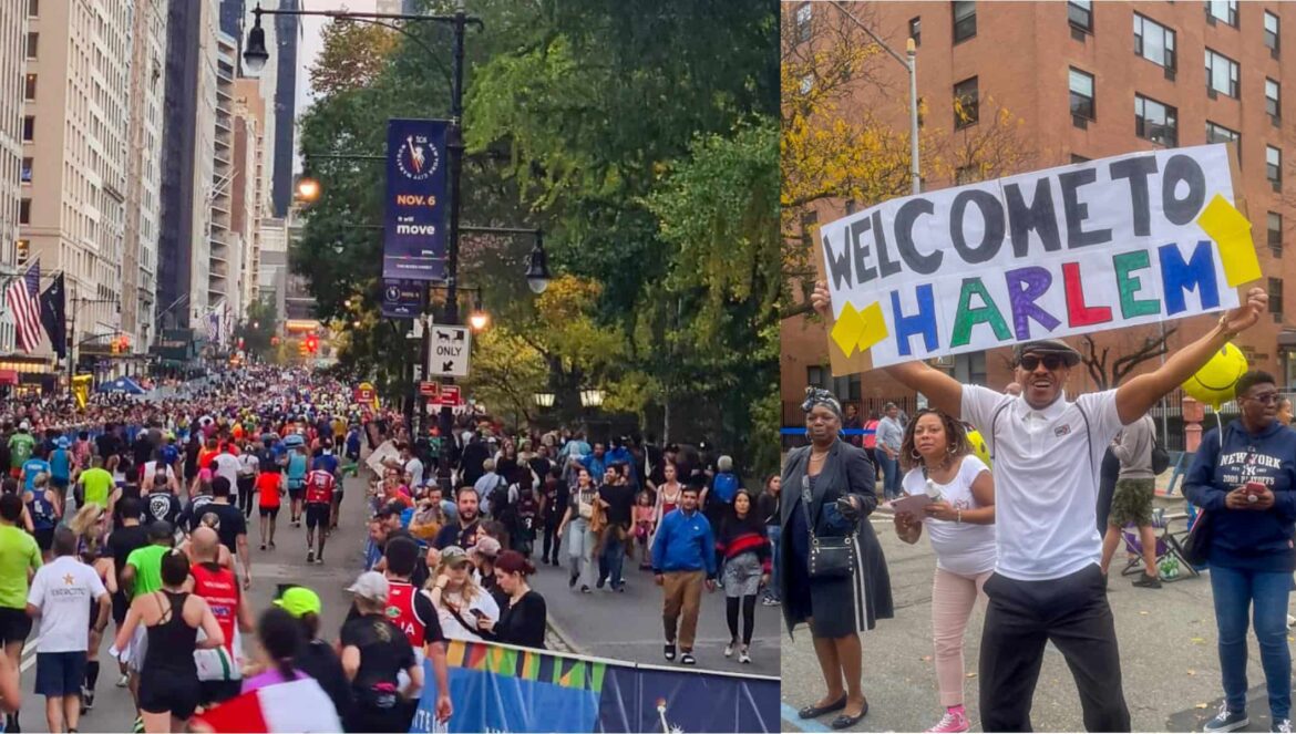 Fiona Harper travel writer runs the New York Marathon in Central Park, USA